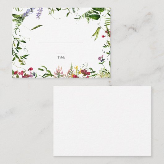 夏モダンの山花結婚の護衛 プレイスカード (正面/裏面)