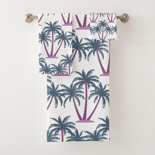 夏モダンの植物三枝の木を白に バスタオルセット (インサイチュ)