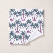 夏モダンの植物三枝の木を白に バスタオルセット (ウォッシュタオル)