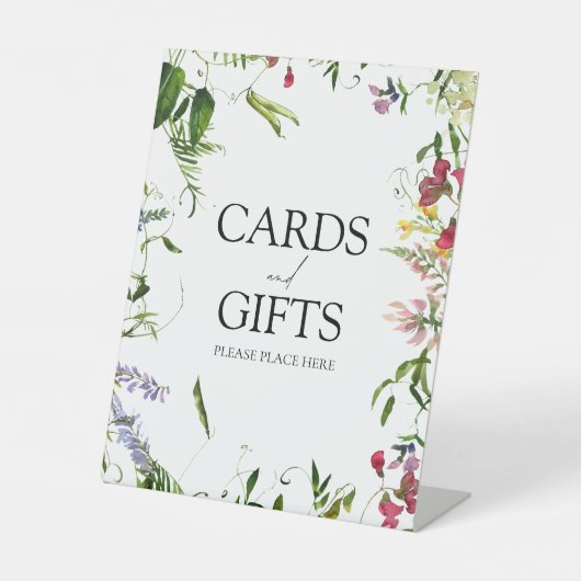 夏モダンの野草書結婚の贈り物 台座サイン (正面)