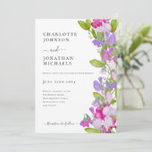 夏モダンエレガントフローラ結婚ズ 招待状 (スタンド正面)