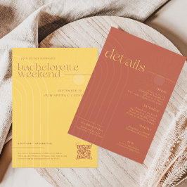 夏モダンミニマル |バチェロレッテ週末 招待状