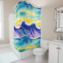 夏モダン日照絵画水エレガント シャワーカーテン