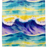 夏モダン日照絵画水エレガント シャワーカーテン (正面)