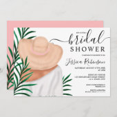 夏モダン熱帯イラストレーションブライダルシャワー 招待状 (正面/裏面)