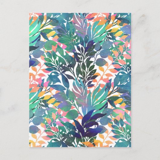 夏モダン熱帯水彩デザイン シーズンポストカード (正面)