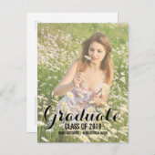 夏モダン院生招待状写真はがき インビテーションポストカード (正面/裏面)