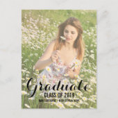 夏モダン院生招待状写真はがき インビテーションポストカード (正面)