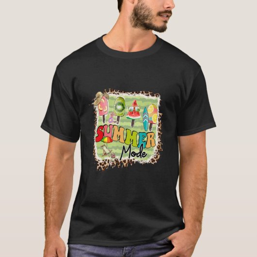 夏モードのアイスクリームポップシクル Tシャツ (正面)