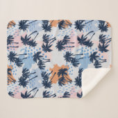 夏ヤシの木の継ぎ目の無い模様、ココナツヤシ シェルパブランケット (正面(横))