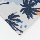 夏ヤシの木の継ぎ目の無い模様、ココナツヤシ フリースブランケット (角)