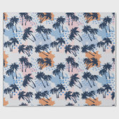 夏ヤシの木の継ぎ目の無い模様、ココナツヤシ ラッピングペーパー (フラット)