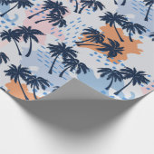 夏ヤシの木の継ぎ目の無い模様、ココナツヤシ ラッピングペーパー (角)