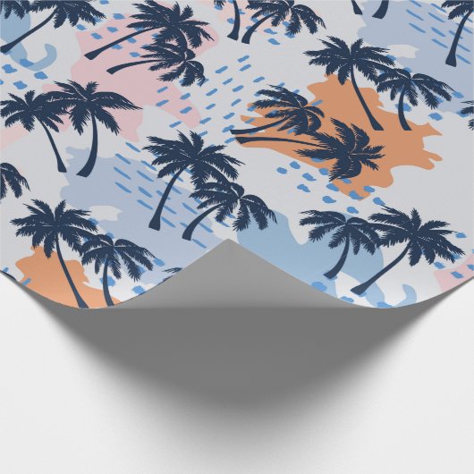 夏ヤシの木の継ぎ目の無い模様、ココナツヤシ ラッピングペーパー (角)