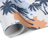 夏ヤシの木の継ぎ目の無い模様、ココナツヤシ ラッピングペーパー (ロールコーナー)