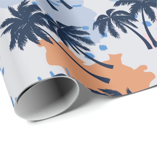 夏ヤシの木の継ぎ目の無い模様、ココナツヤシ ラッピングペーパー (ロールコーナー)