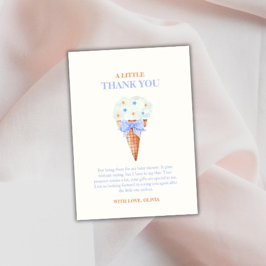 夏レトロバウ星アイスクリームベビーシャワー サンキューカード