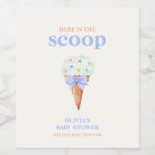 夏レトロバウ星アイスクリームベビーシャワー ワインラベル (シングルラベル)