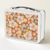 夏レトロ花 |モノグラム弁当箱 メタルランチボックス (裏面)