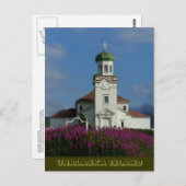 夏ロシアののハリストス教会 ポストカード (正面/裏面)