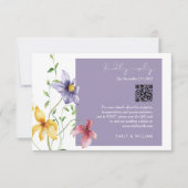 夏ロマンチックフローラメドウスタイリッシュウェディングRSVP 出欠カード (正面)