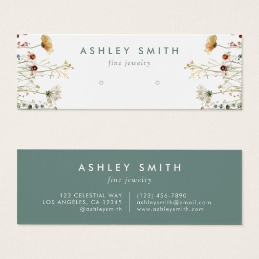 夏ワイルドフラワーフィールドイヤリングディスプレイカード (正面&裏面)