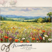 夏ワイルドフラワーフィールド油絵のデコページ 薄葉紙