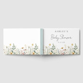 夏ワイルドフラワーフィールド赤ちゃんシャワー ゲストブック (全面)