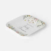 夏ワイルドフラワーフィールド赤ちゃんシャワー ペーパープレート (傾斜あり)