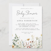 夏ワイルドフラワーフィールド赤ちゃんシャワー 招待状 (正面)