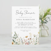 夏ワイルドフラワーフィールド赤ちゃんシャワー 招待状 (スタンド正面)