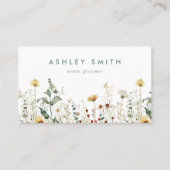 夏ワイルドフラワーフィールドQRコード 名刺 (正面)