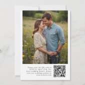夏ワイルドフラワーフィールドQRコー結婚ドの写真 招待状 (裏面)