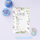 夏ワイルドフラワーベビーシャワー絵文字ゲーム チラシ (シングル)