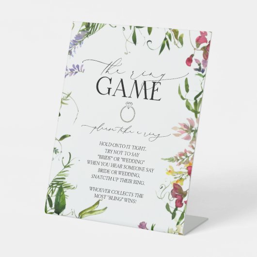 夏ワイルドフラワー水の色フローラリングや輪ゲーム 台座サイン (正面)