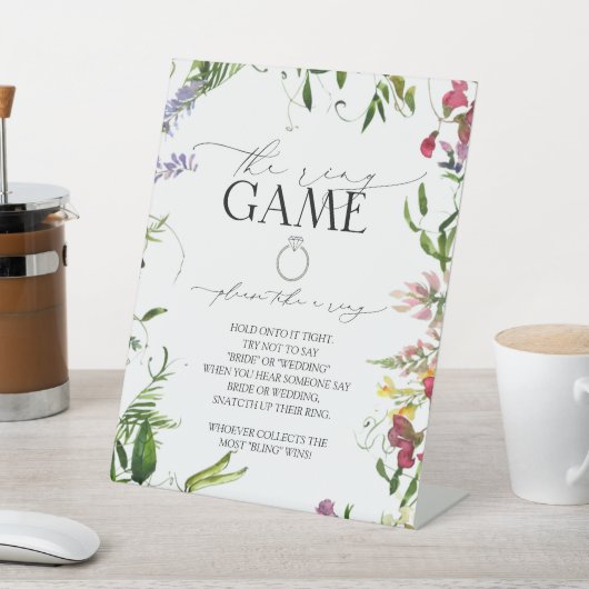 夏ワイルドフラワー水の色フローラリングや輪ゲーム 台座サイン (インサイチュ)