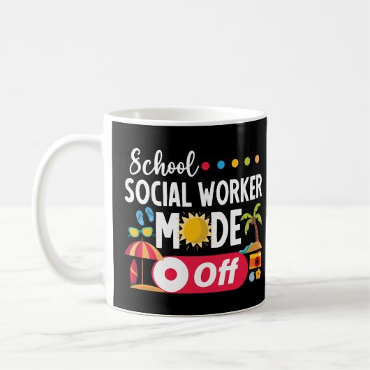 夏以外の学校のソーシャルワーカーモおもしろいード コーヒーマグカップ (左)