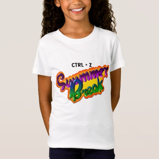 夏休みおしまい ctrl+z - 学校へGO Tシャツ (正面)
