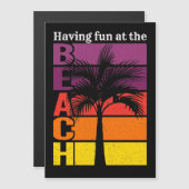 夏休みおもしろい付きビーチレトロ磁石 (正面/裏面)