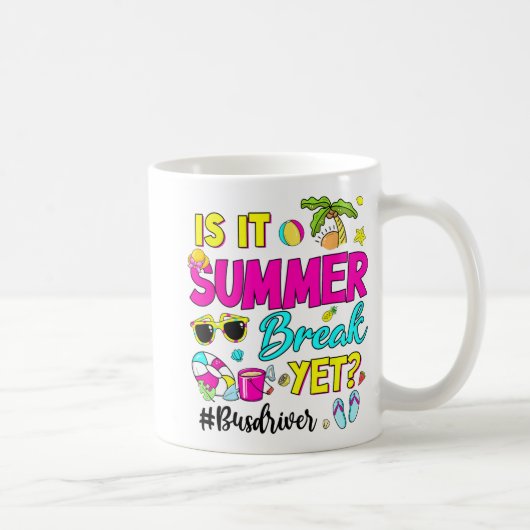 夏休みなのにバスの運転手が学校の最終日 コーヒーマグカップ (右)