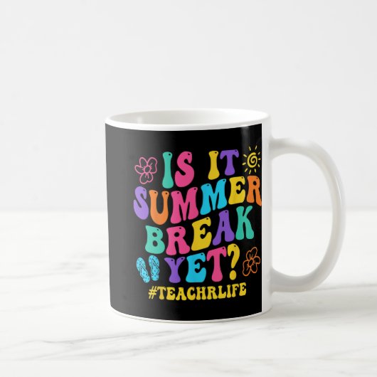 夏休みなのに先生の最後の日学校のグロ コーヒーマグカップ (右)
