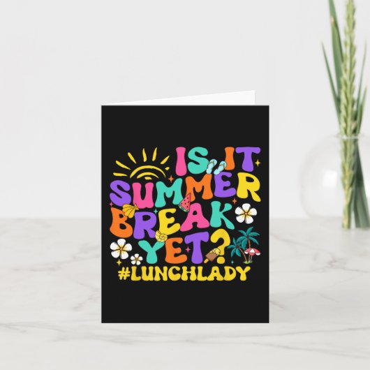 夏休みなのに学校の最後の日のランチレディ カード (正面)