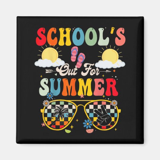 夏休みなのに学校の最後の日のランチレディ マグネット (正面)