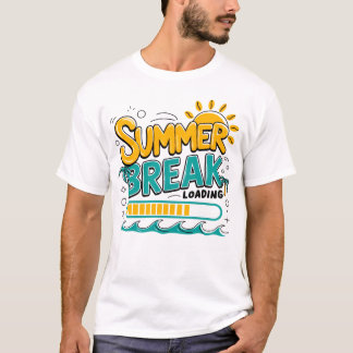 夏休みのカウントダウンのユーモラスなビーチグラフィック Tシャツ