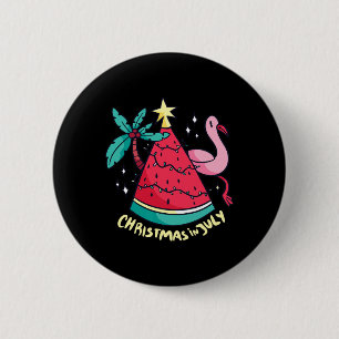 夏休みのスイカのクリスマスツリー クリスマス 缶バッジ