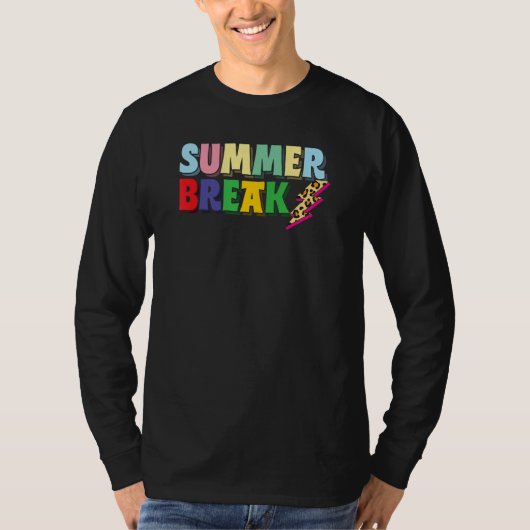 夏休みの先生ハラハラレオパード稲妻 Tシャツ (正面)