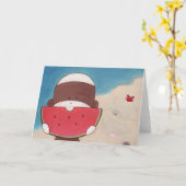 夏休みの挨拶状 カード (黄色い花)