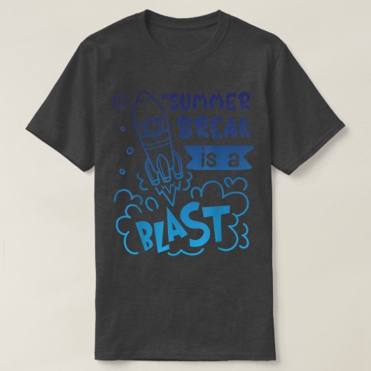 夏休みは爆風宇宙飛行士カッコいいのボーイガールFa Tシャツ (デザイン正面)