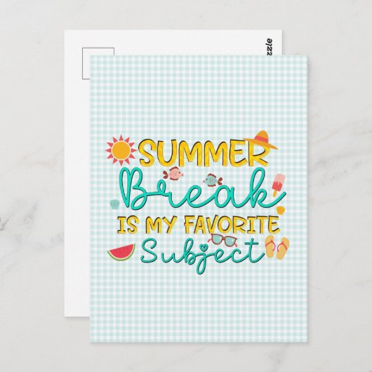 夏休みは私のお気に入りの主題最終日の学校 ポストカード (正面/裏面)