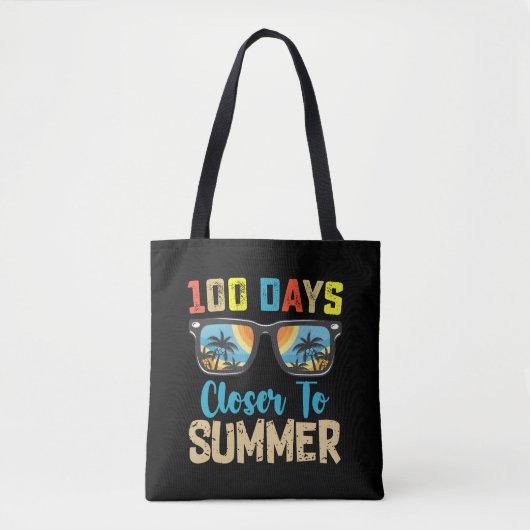 夏休みまであと100日 学校 トートバッグ (正面)
